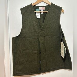 NWT Filson Army Green Wool Vest Size 48